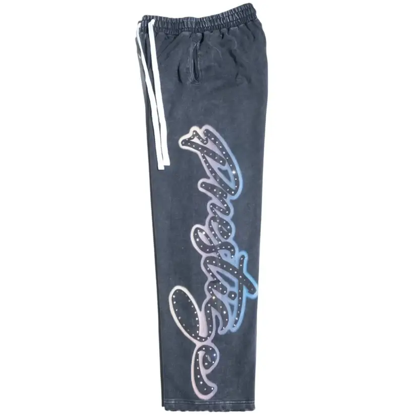 Prestige Blue Rhinestone Angels Sweatpants (1) Prestige Blue Rhinestone Angels Sweatpants (1)