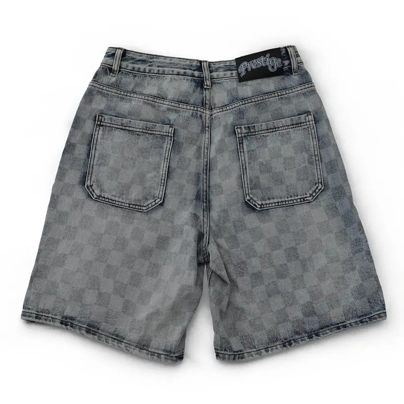 Prestige Collection Checkerboard Denim Jorts (2)