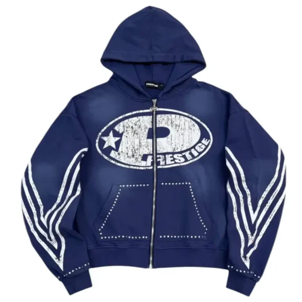 Prestige P Logo Rhinestone Tracksuit Navy (4)