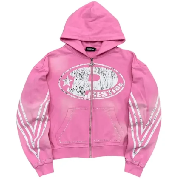 Prestige P Logo Rhinestone Tracksuit Pink (1)