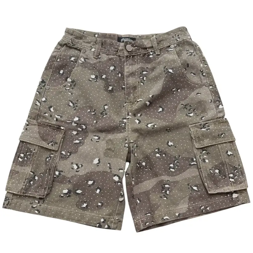 Prestige Rhinestone Camo Shorts (1)