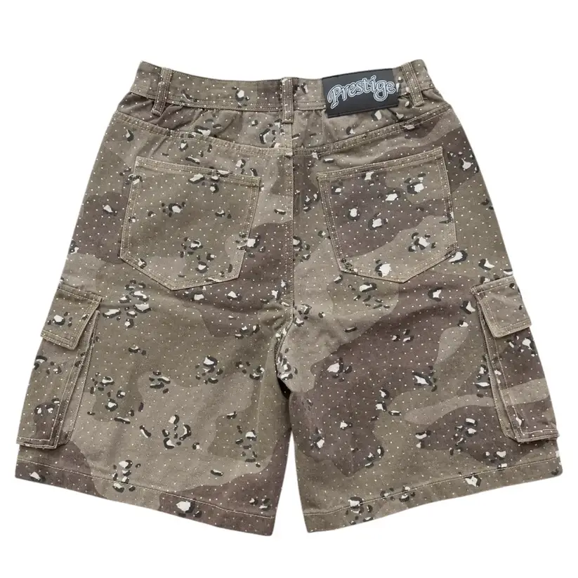Prestige Rhinestone Camo Shorts (2)