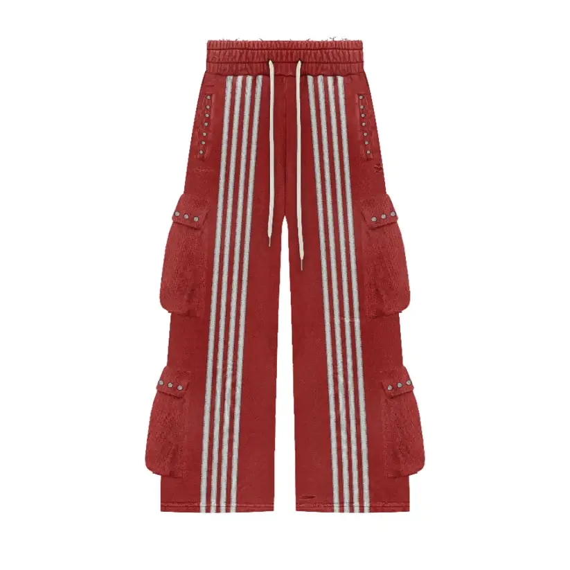 Prestige Striped Rhinestone Sweatpants Red Prestige Striped Rhinestone Sweatpants Red